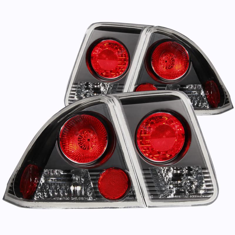 Black Euro Tail Light Set-Clear Lens ANZO USA 221048