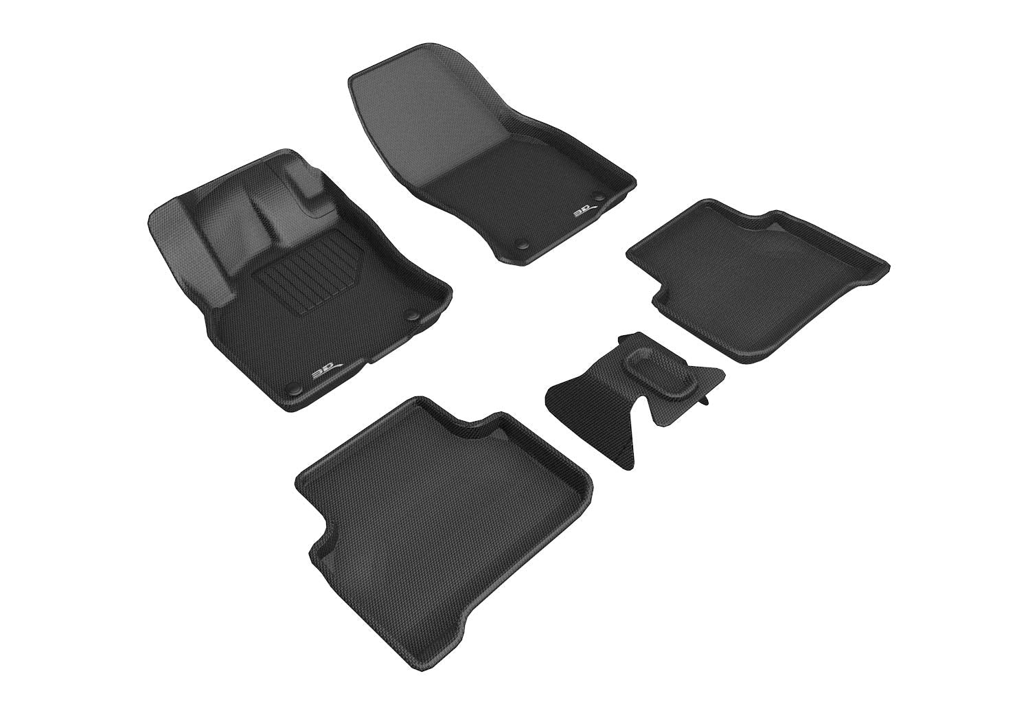 3D MAXpider Floor Mats All-Weather for Audi Q3 2019-2023 Custom Fit Car Liners, Kagu Series (1st & 2nd Row Black)