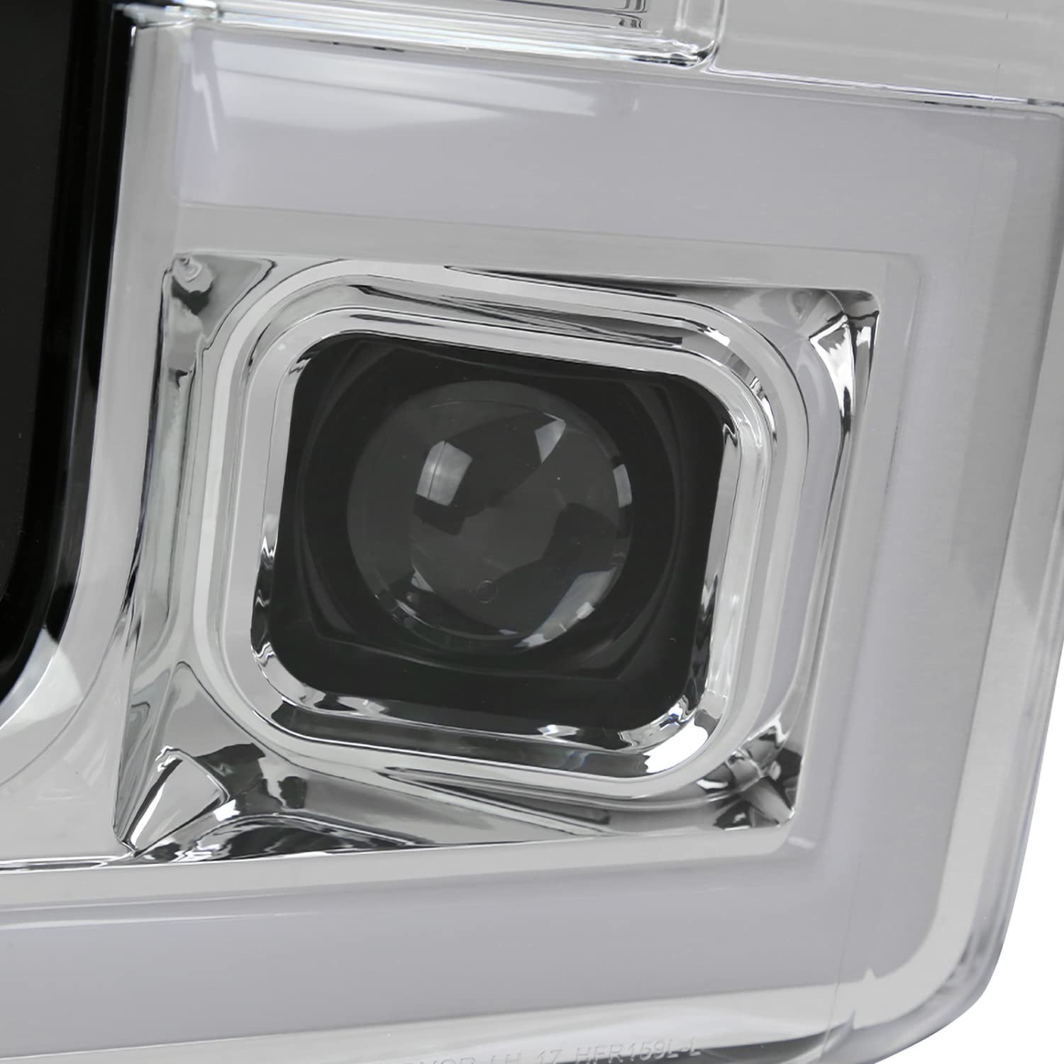 Chrome Projector Headlights SPEC-D TUNING w/LED Sequential Turn Signal Switchback Compatible with 2017-2019 Ford F-250, F-350, F-450, F-550 Super Duty, Left + Right Pair Headlamps Assembly