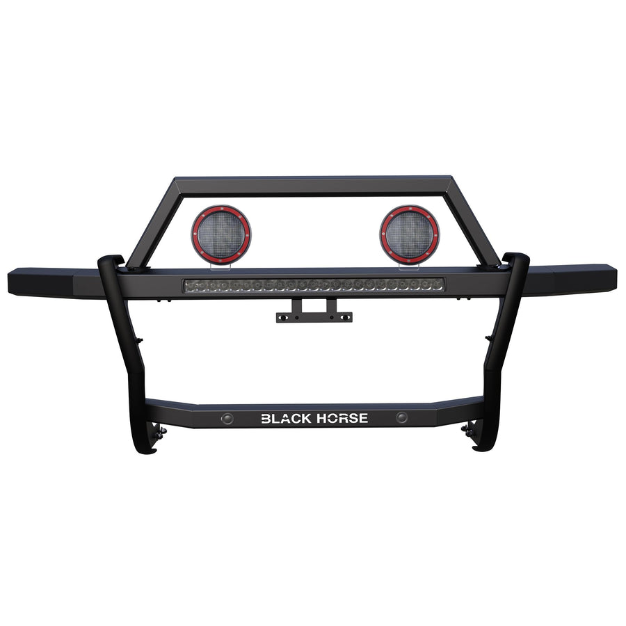 Rambler Black Horse Grille Guard Kit Modular Black Compatible with 2024-2024 Toyota Tacoma-RAGT02-K1PLFR