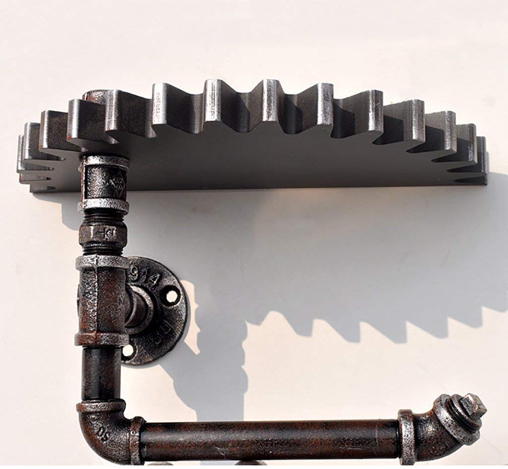YIMJ Coat Rack Floating Shelf At Wall Attached Industrial Metal Whistle Rack With Wooden Shelf Bathroom Towel bar