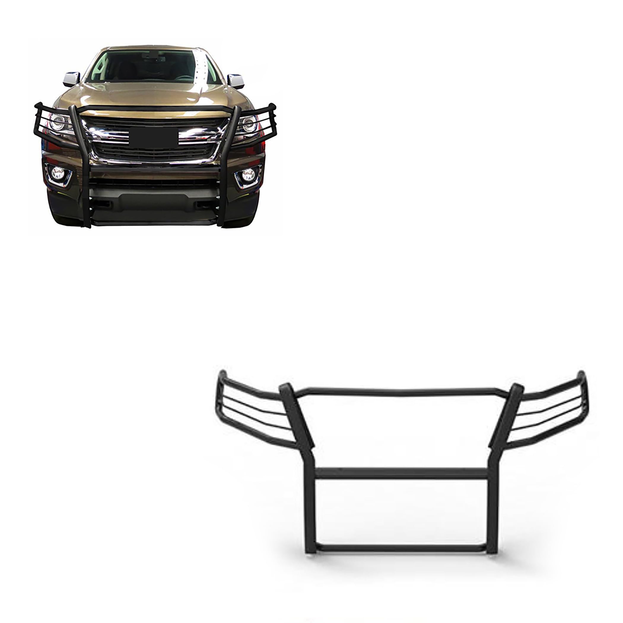 Bumper Guard Modular Black Black Horse Grille Compatible with 2015-2022 Chevrolet Colorado|2015-2022 GMC Canyon(Excludes ZR2 submodel)-17GC15MA