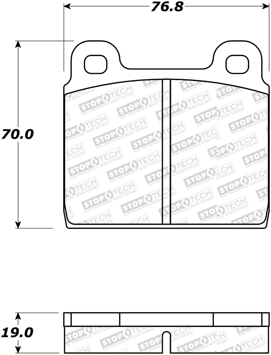 Front, Rear StopTech 308.00451 Brake Pads with Shims Street