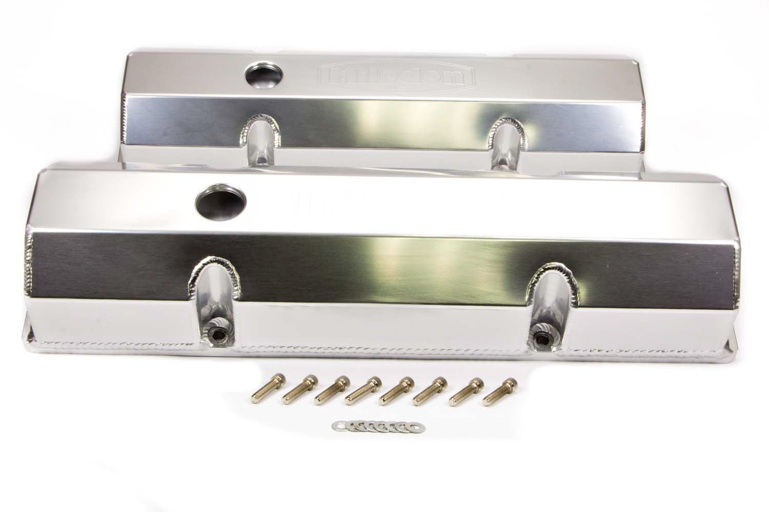 Fabricated Aluminum Milodon 85900 Valve Cover with Holes SBC