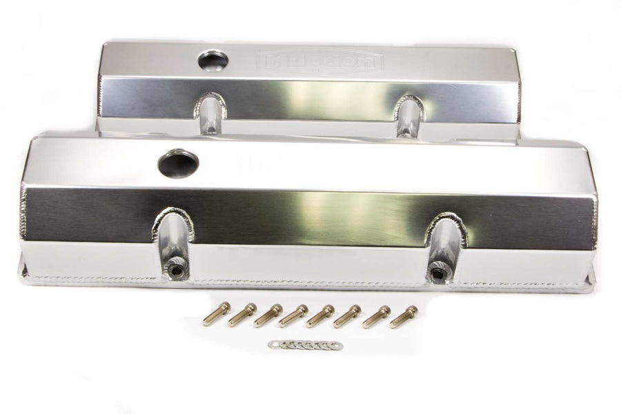 Fabricated Aluminum Milodon 85900 Valve Cover with Holes SBC
