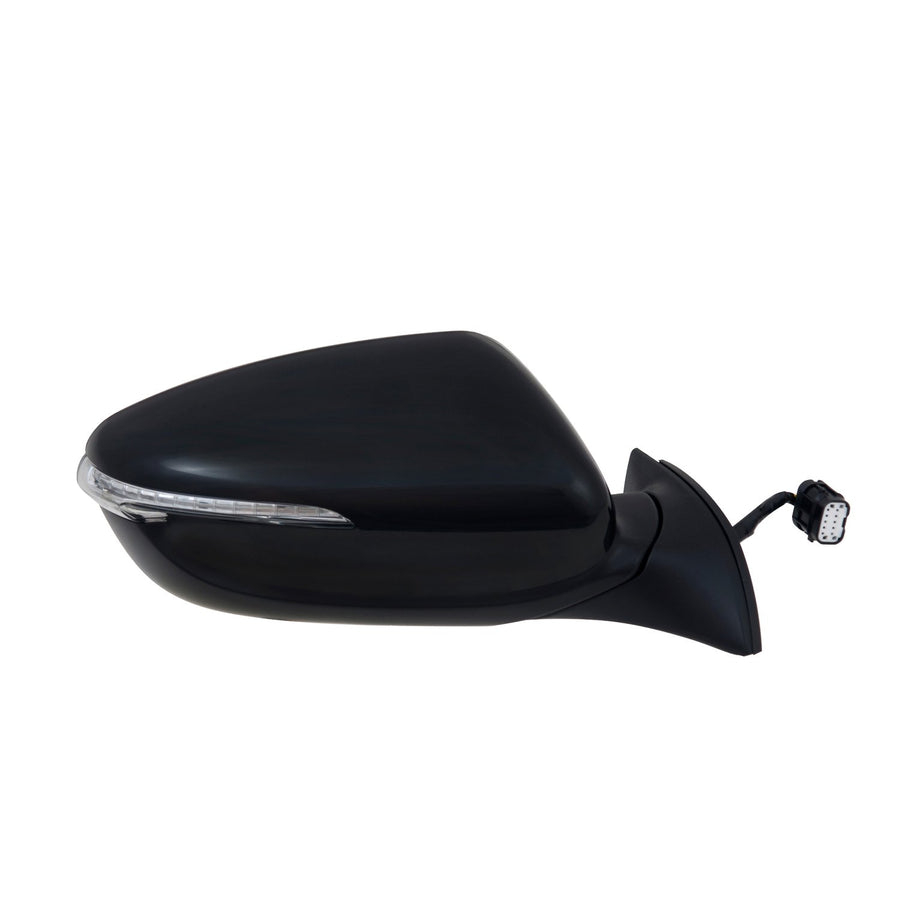 Fit System Mirror Passenger Side for Kia Forte Sedan, Forte 5 Hatchback, Textured Black w/PTM Cover, w/Turn Signal, Power Folding, w/o Puddle lamp, Heated Power