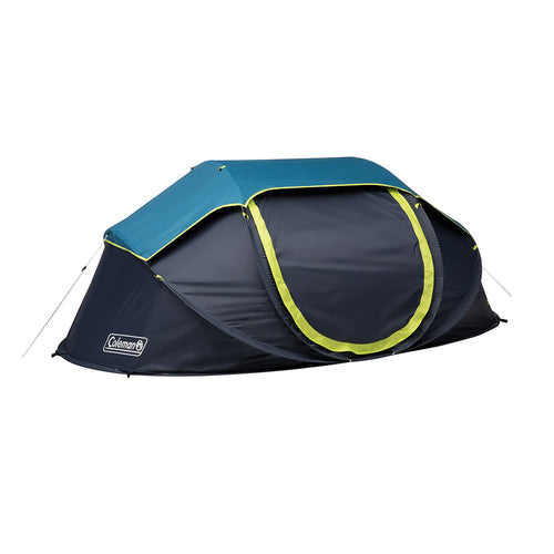 Coleman Camping Tent Pop-Up with Dark Room Technology, 2/4 Person Sets Up in 10 Seconds & Blocks 90% of Sunlight, Includes Pre-Assembled Poles, Adjustable Rainfly, & Taped Floor Seams