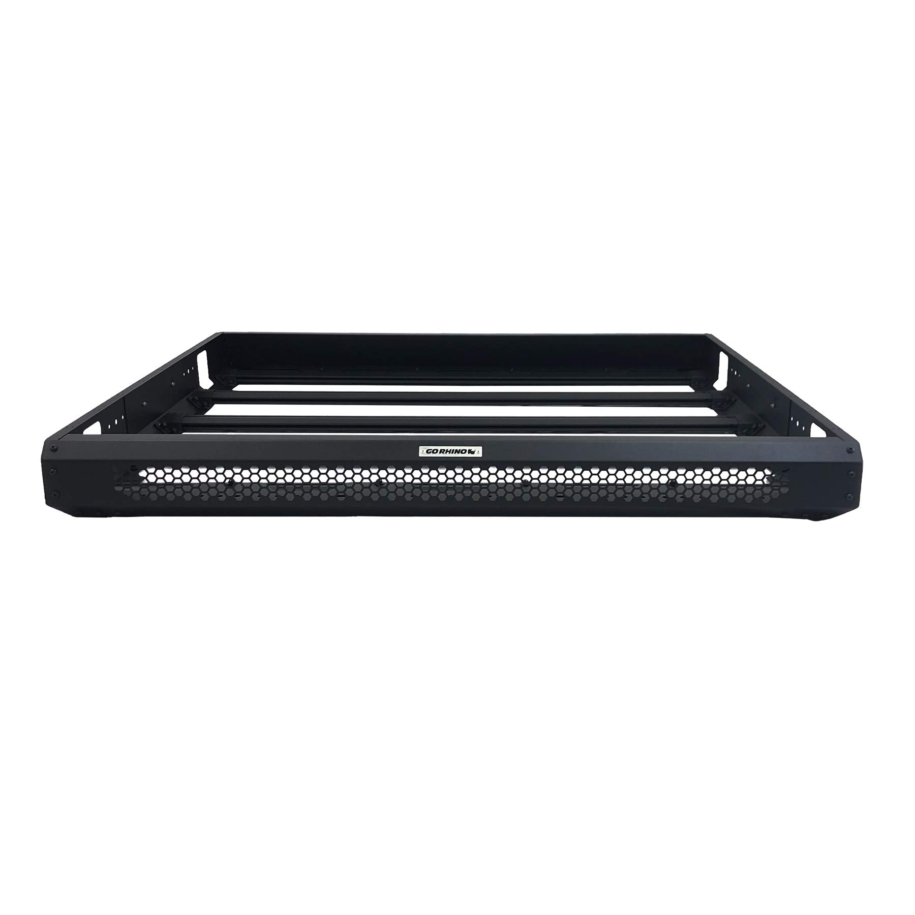 Go Rhino Roof Rack SRM 400 - Customizable Basket & Clamps | Textured Black, L: 68" x W: 52" x H: 5.5" | 5934068T