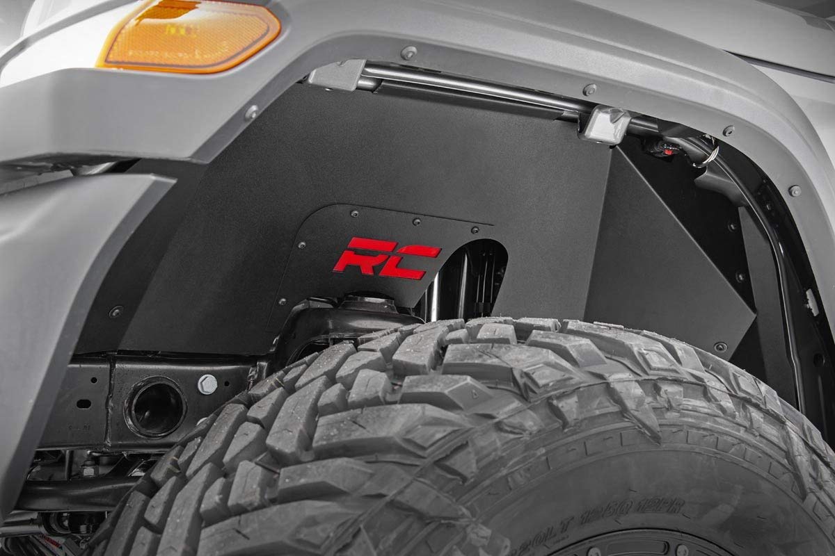 Rough Country Inner Fenders Front for 2018-2023 Jeep Wrangler JL - 10497A Black