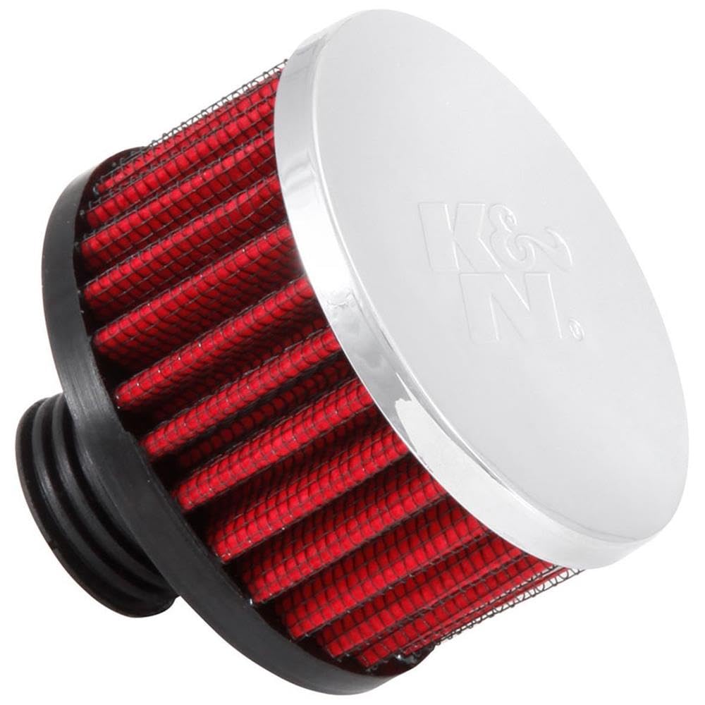 K&N Air Filter/Breather Vent: High Performance, Premium, Washable, Replacement Engine Filter: Flange Diameter: 0.5 in, Filter Height: 1.75 in, Flange Length: 0.9375 in, Shape: Breather, 62-1495