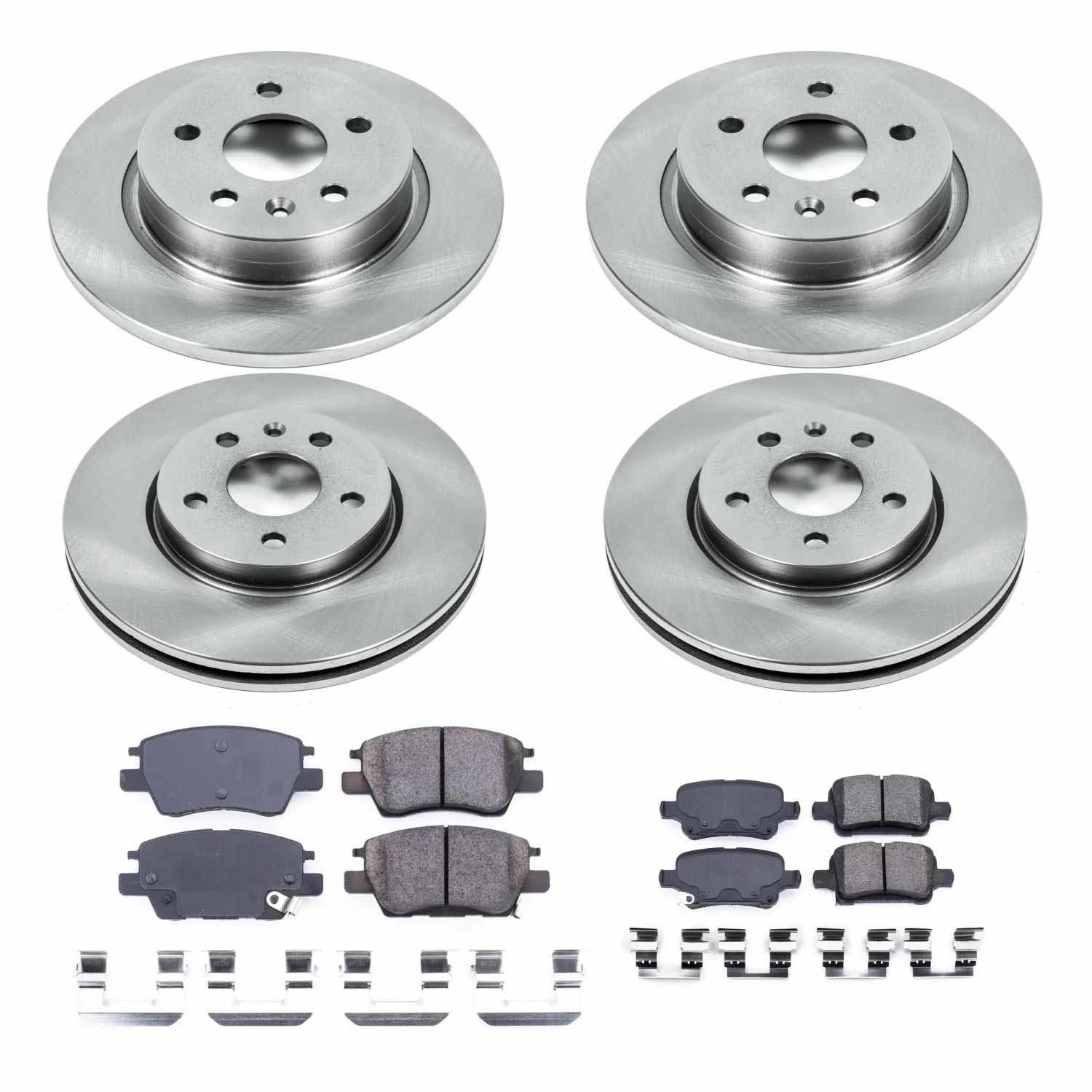 Power Stop Autospecialty KOE7907 Front and Rear Replacement Brake Kit-OE Brake Rotors & Ceramic Brake Pads For Chevrolet Cruze 2016 [Model Specific]
