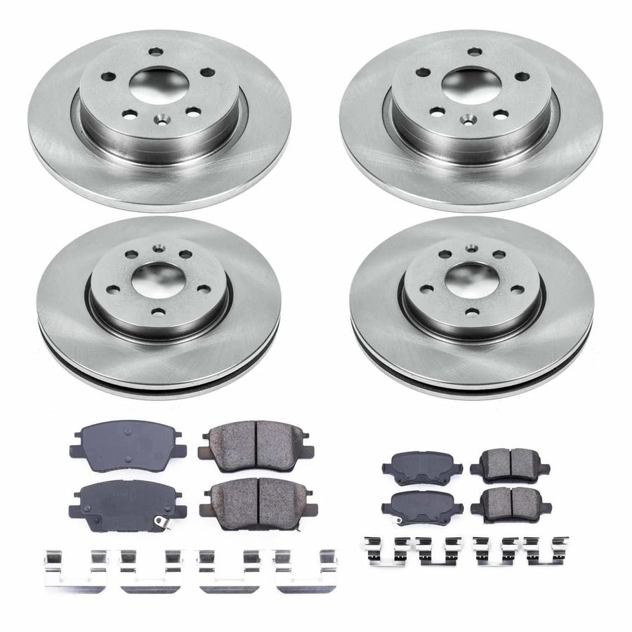 Power Stop Autospecialty KOE7907 Front and Rear Replacement Brake Kit-OE Brake Rotors & Ceramic Brake Pads For Chevrolet Cruze 2016 [Model Specific]