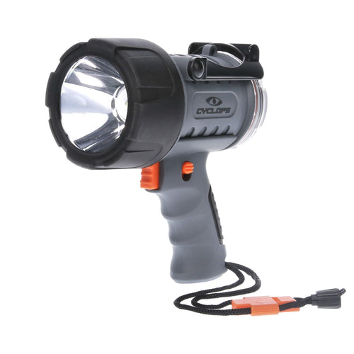 LED Waterproof Spotlight Cyclops | 700 Lumens Tough ABS Floatable 3 Lighting Modes Rechargeable Handheld Flashlight| Emergency Whistle on Lanyard Included