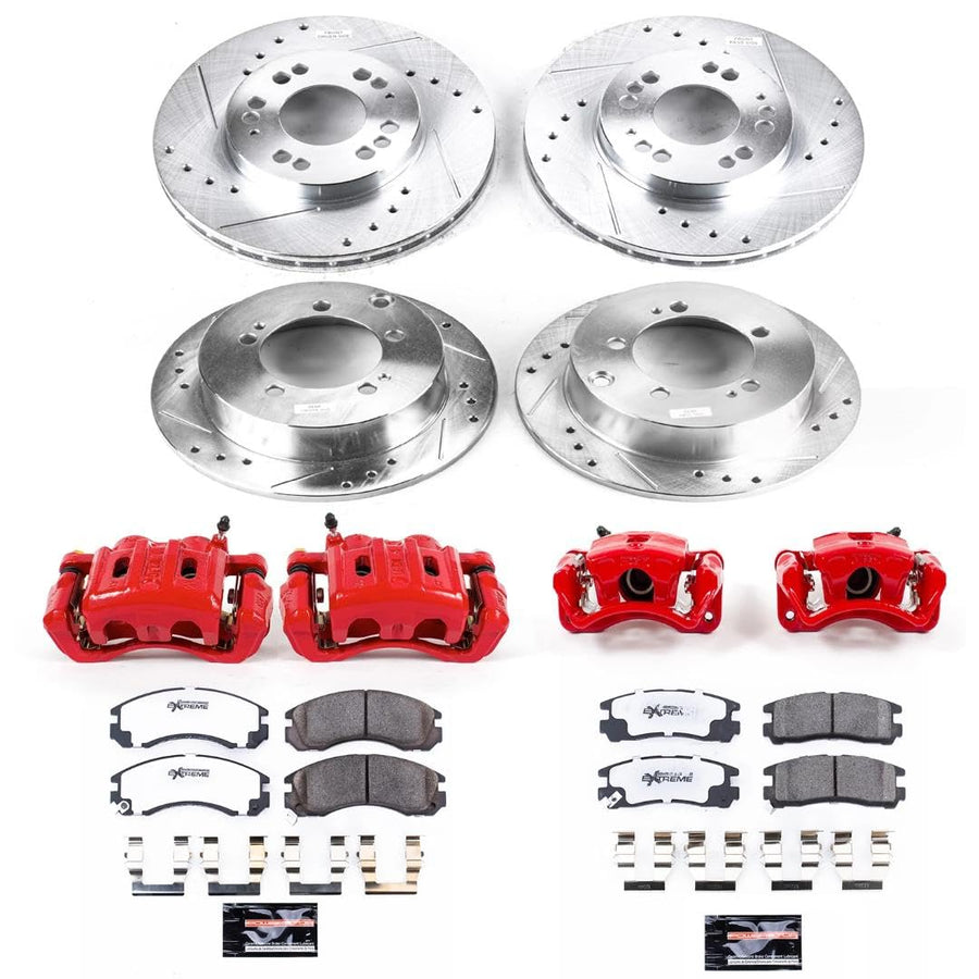 Power Stop Z26 KC802A-26 Front & Rear Street Warrior Brake Kit Mitsubishi For Mitsubishi Eclipse 2000, Mitsubishi Galant 1999-2000 [Model Specific]