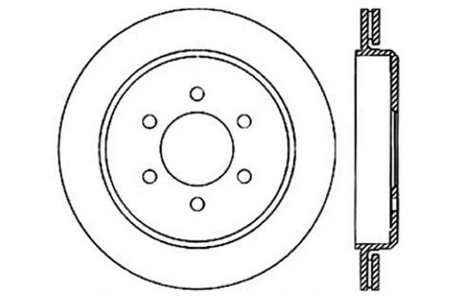 Sport Drilled/Slotted Brake Rotor StopTech 127.65095L (Rear Left), 1 Pack