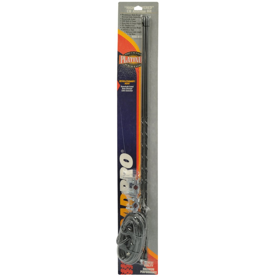 RoadPro Platinum Series RPPS-23KB Black 3 Foot 1000 Watt Dual Mirror Mount CB Antenna Kit