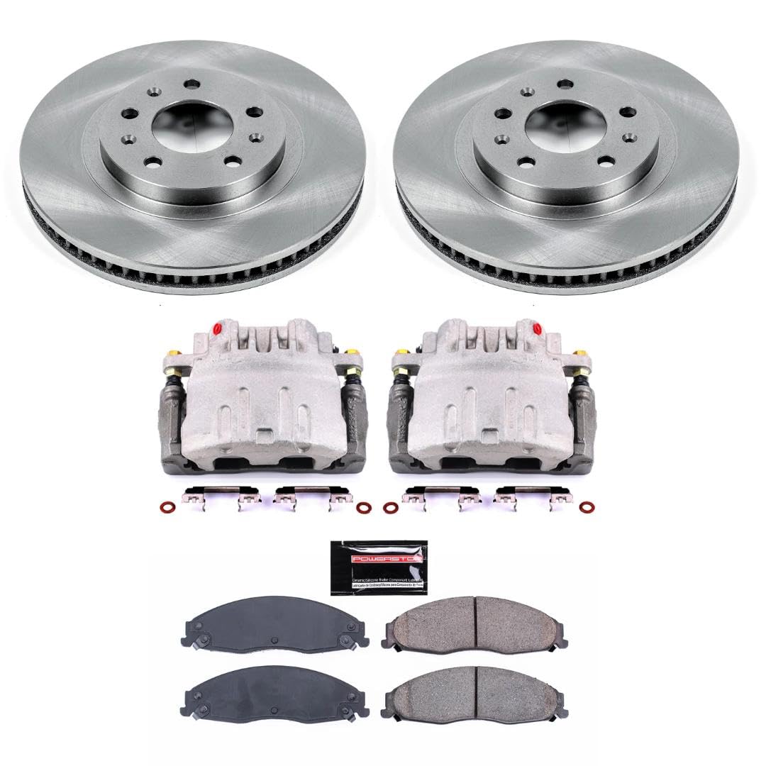 Power Stop KCOE1419 Brake Kit Stock Replacement with OE Calipers- Front For Cadillac CTS 2003-2007 [Model Specific]