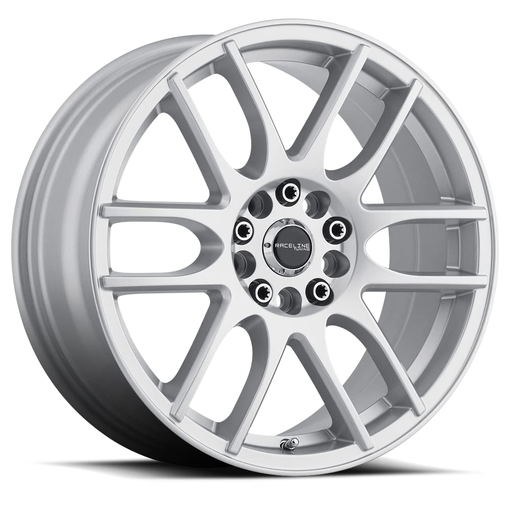 Mystique Raceline Wheels Silver 18X7.5"5X112/5X120 Bolt Pattern +42mm Offset/(5.9"B/S) 6 Spoke Aluminum Passenger Car Wheels, Full Size Replacement Silver Car Rims