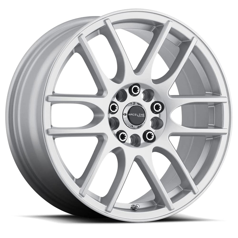 Raceline 141S Wheels Mystique Silver 17X7.5"5X112/5X120 Bolt Pattern +40mm Offset/(5.82"B/S) 6 Spoke Aluminum Passenger Car Wheels, Full Size Replacement Silver Car Rims