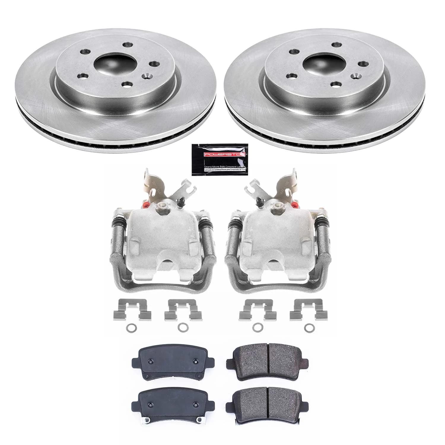Power Stop KCOE5547 RearBrake Caliper Kit- Brake Rotor, Brake Pads & Calipers For Buick LaCrosse, Buick Regal, Cadillac XTS, Chevy Impala, Chevy Malibu, Saab 9-5 [Model Specific]