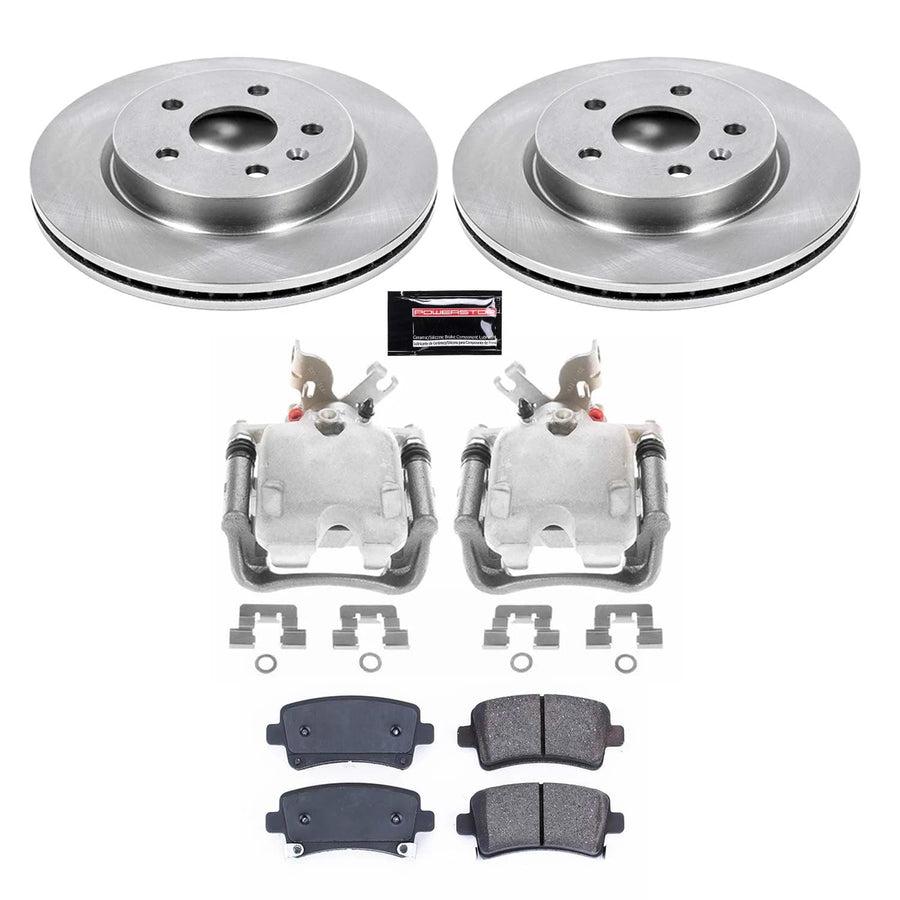 Power Stop KCOE5547 RearBrake Caliper Kit- Brake Rotor, Brake Pads & Calipers For Buick LaCrosse, Buick Regal, Cadillac XTS, Chevy Impala, Chevy Malibu, Saab 9-5 [Model Specific]