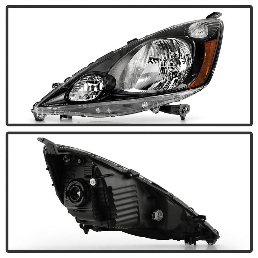 Honda Fit 12-14 Spyder (OE) Halogen Headlight - Black Housing OE Set