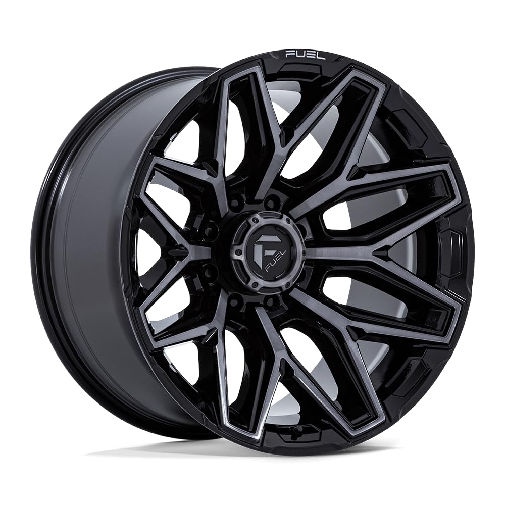 FLUX FUEL OFF-ROAD 22X10 8X180 4.79-18mm GLOSS BLACK BRUSHED FACE WITH GRAY TINT - FC854BT22108818N
