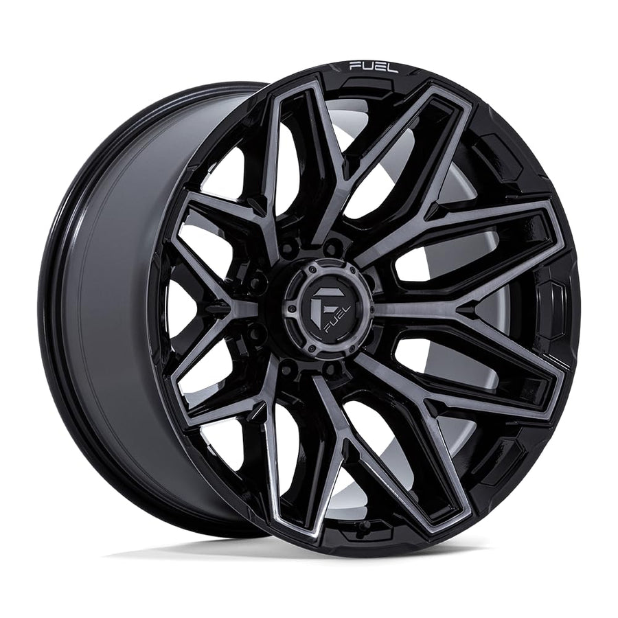FLUX FUEL OFF-ROAD 22X10 8X180 4.79-18mm GLOSS BLACK BRUSHED FACE WITH GRAY TINT - FC854BT22108818N
