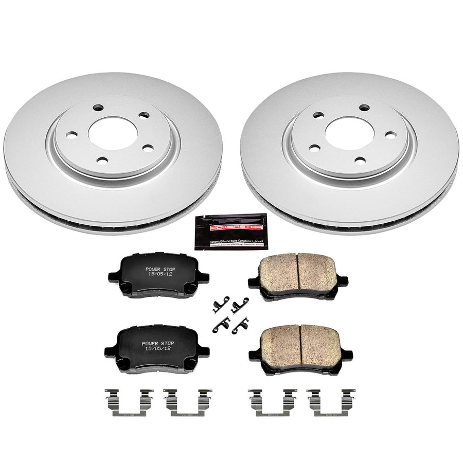 Coated Brake Rotor & Ceramic Brake Pads- front Power Stop CRK1614