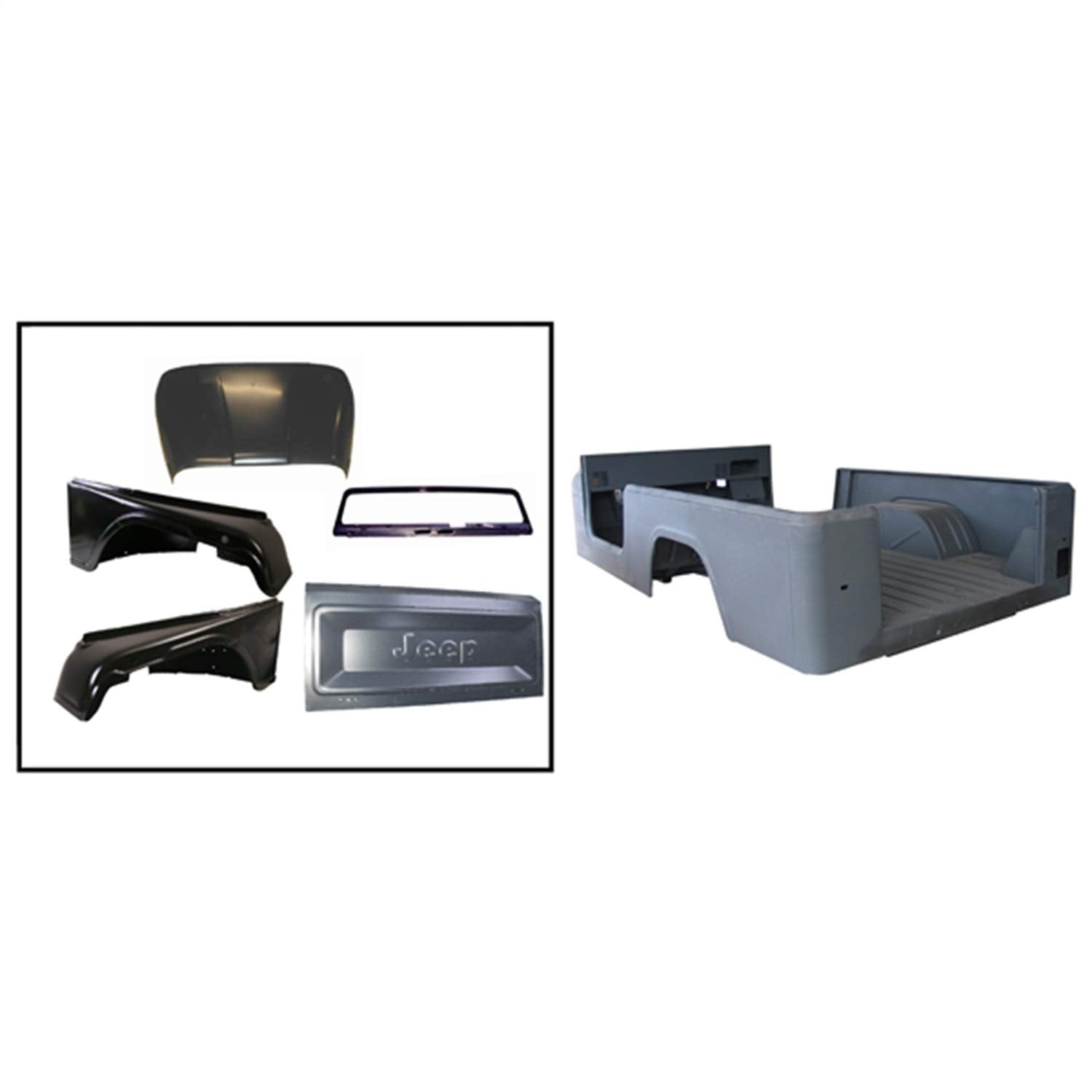 DMC-5763816 | Omix | Body Tub, Reproduction, Steel, Jeep Script | OE Reference: CBT018 | Fits 1981-1986 Jeep CJ8