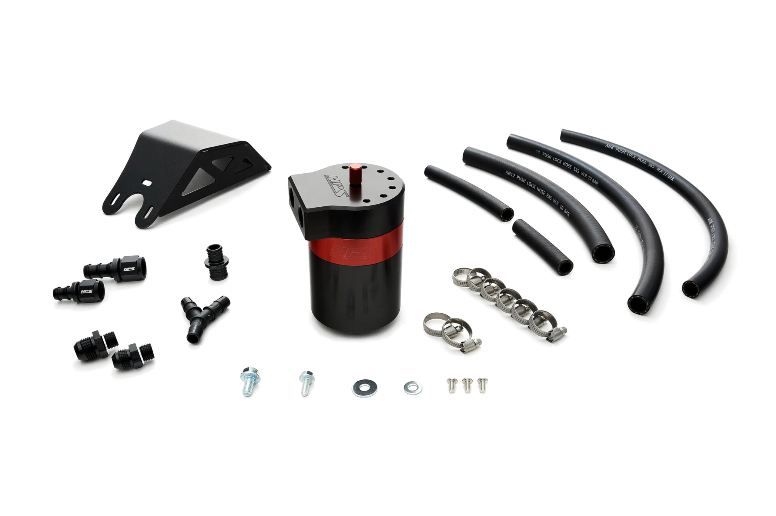 Aluminum HPS Oil Catch Can Kit Compatible for 2008-2014 Subaru WRX 2.5GT 2.5L Turbo, 860-004