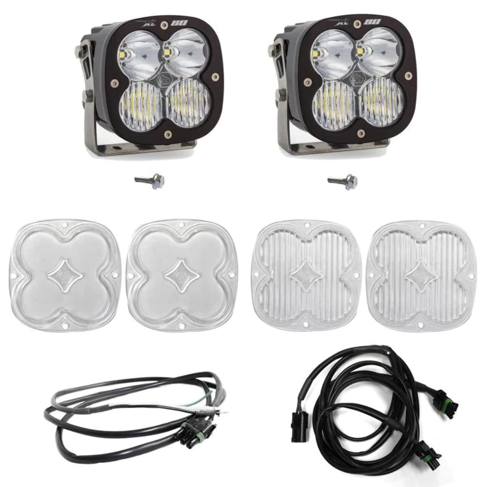 XL80 Baja Designs A-Pillar LED Light Kit for Ford Bronco 2021-2024 (Driving/Combo; Clear; Upfitter Wiring)
