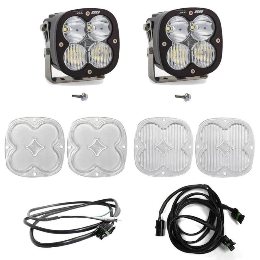 XL80 Baja Designs A-Pillar LED Light Kit for Ford Bronco 2021-2024 (Driving/Combo; Clear; Upfitter Wiring)