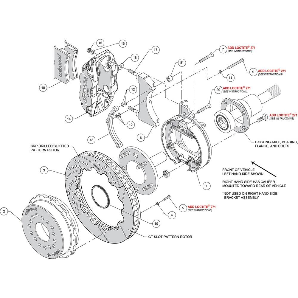 Rear P-Brk Kit, FNSL4R, 12.88" Drilled