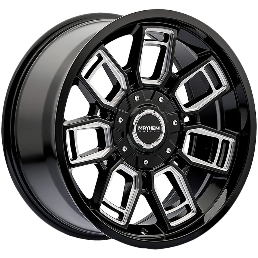Ordinance Mayhem 8118 Black Wheel with Gloss Milled (20 x 9. inches /5 x 127 mm, 0 mm Offset)