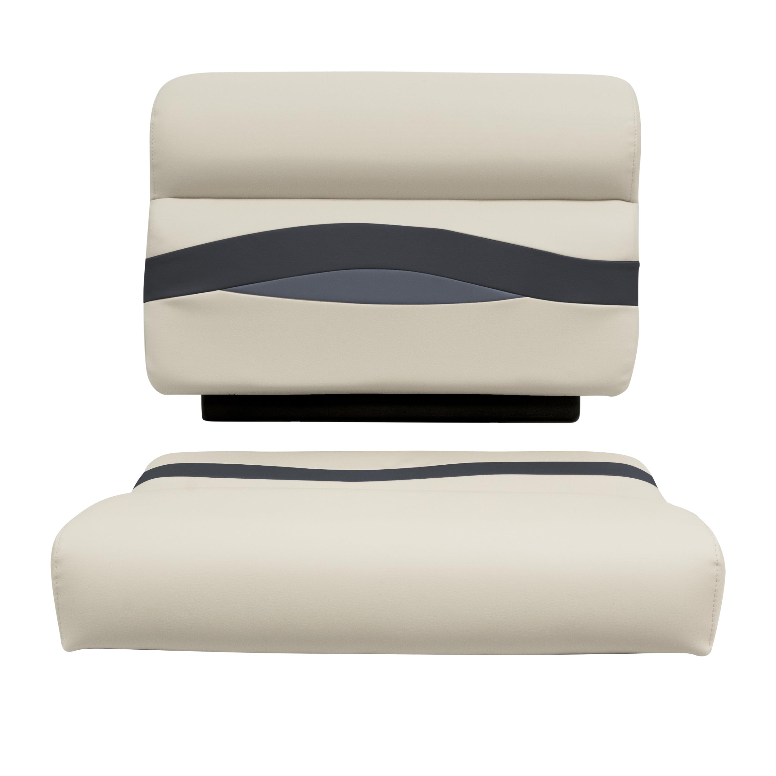 Wise Premier Series BM1143-986 Pontoon 27" Bench Seat Cushion Set, Platinum/Spectra Navy/Cobalt