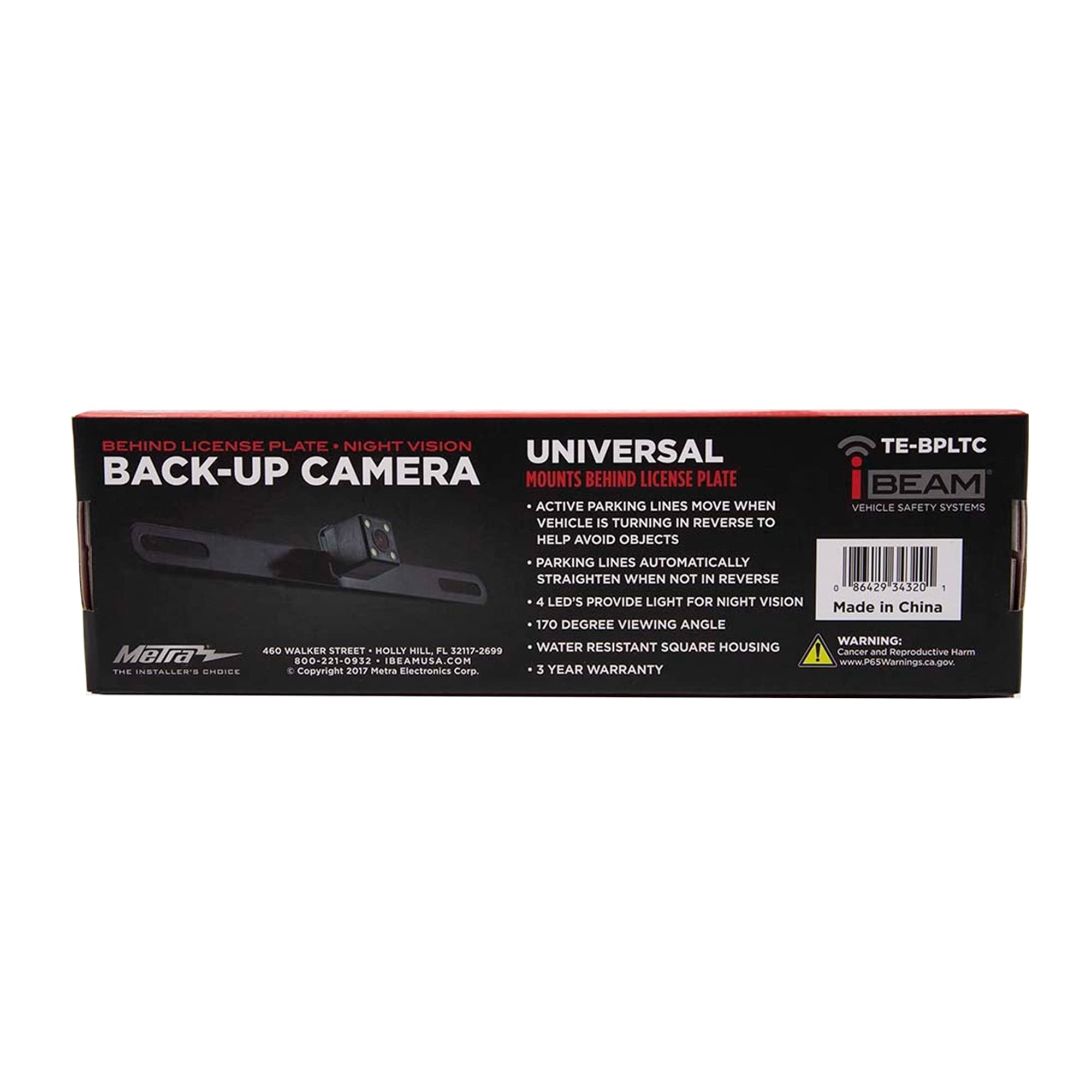 iBeam Backup Parking Camera TE-BPLTC with Active Park Lines and LED Behind License Plate