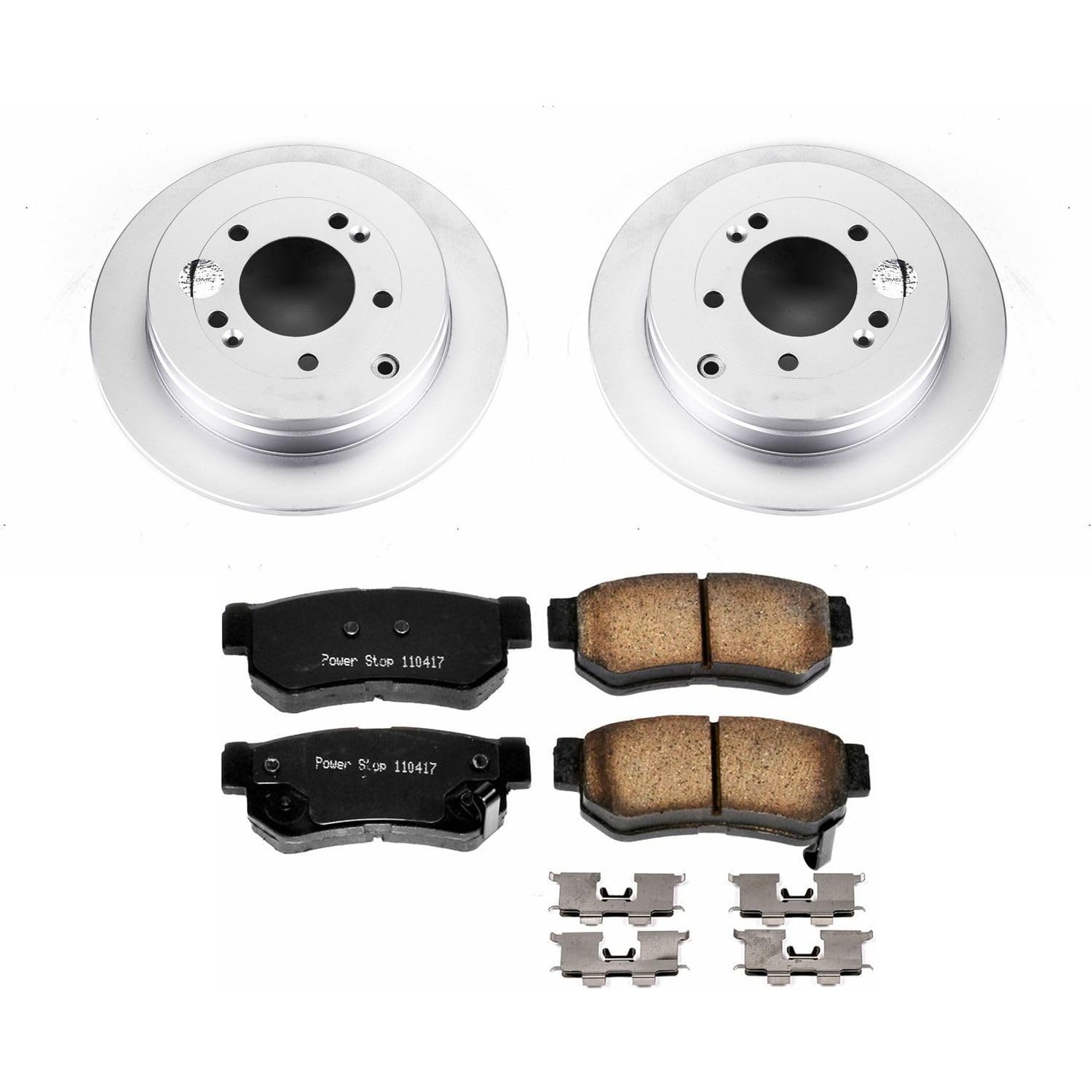Power Stop Coated Brake Rotor CRK5209 & Ceramic Brake Pads- rear For Hyundai Azera 2006-2009 [Model Specific]