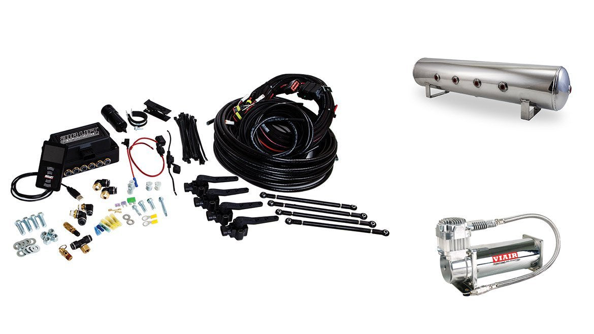 27794 AIRLIFT Performance 3H (1/4" Air Line, 4 Gallon 7-Port Lightweight Polished Al