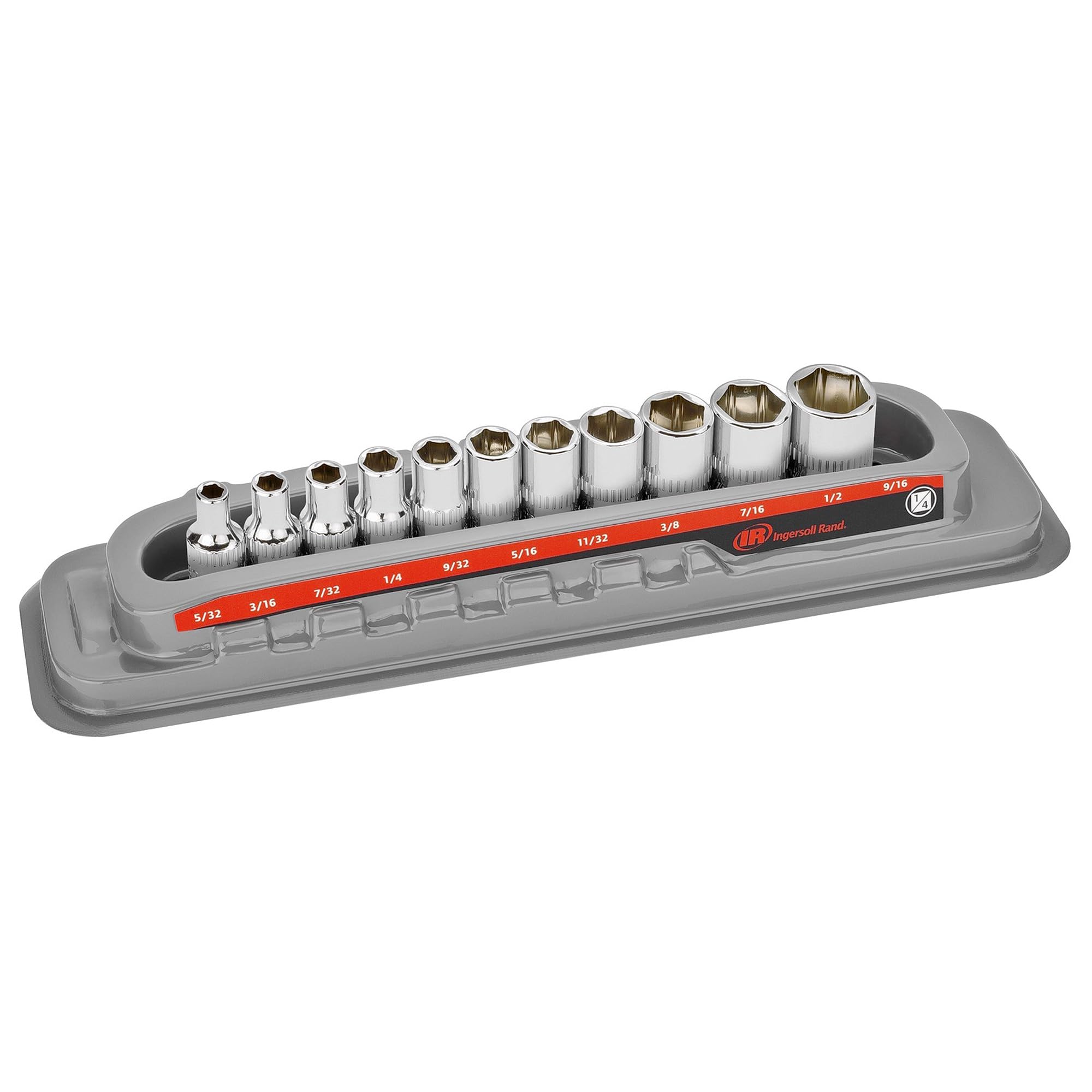 11 Pc. Ingersoll Rand 1/4 in. Drive Shallow Socket Set - SAE 6 Pt.- 752044