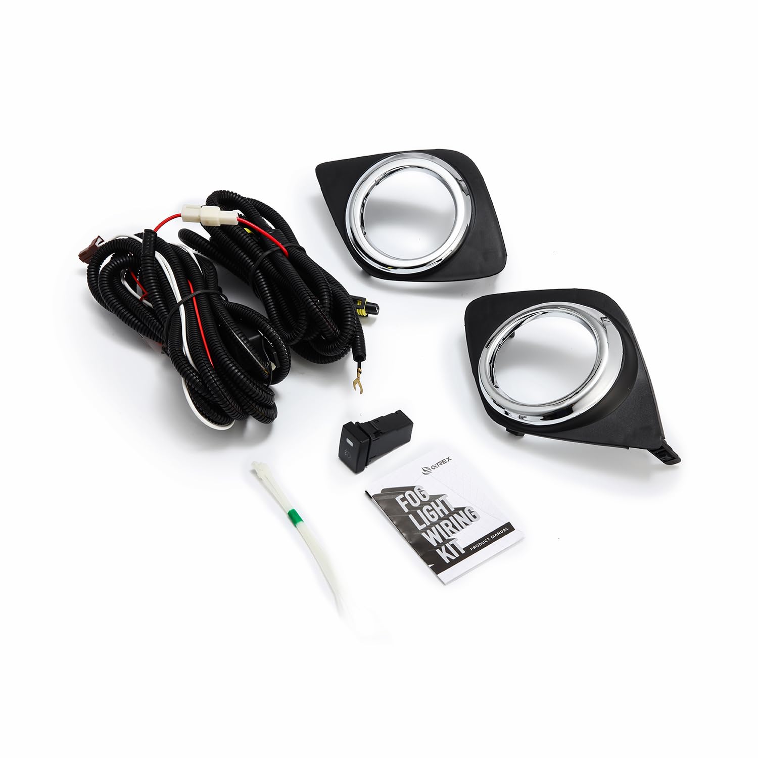 Bezel & Wiring Kit AlphaRex For 09-12 Toyota Rav 4 - Black