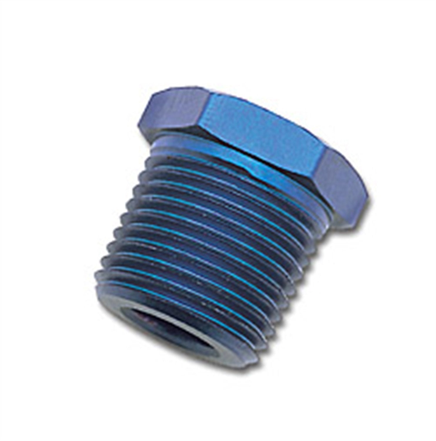Blue Anodized Aluminum Edelbrock/Russell 3/8" Male to 1/8" Female Pipe Bushing Reducer