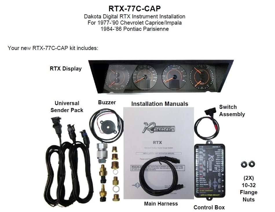 Retro-Modern RTX Instrument System by Dakota Digital 1978-87 Chevy Caprice/Impala