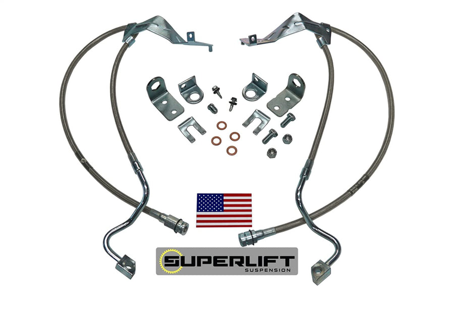 SUPERLIFT SUSPENSION RealTruck Brake Hose Kit for Ford F-250/F-350 | Front Bullet Proof Pair of Brake Hoses | 91520 | Fits 2005-2007 Ford F-250 / F-350 with 4-8" Lift Kit