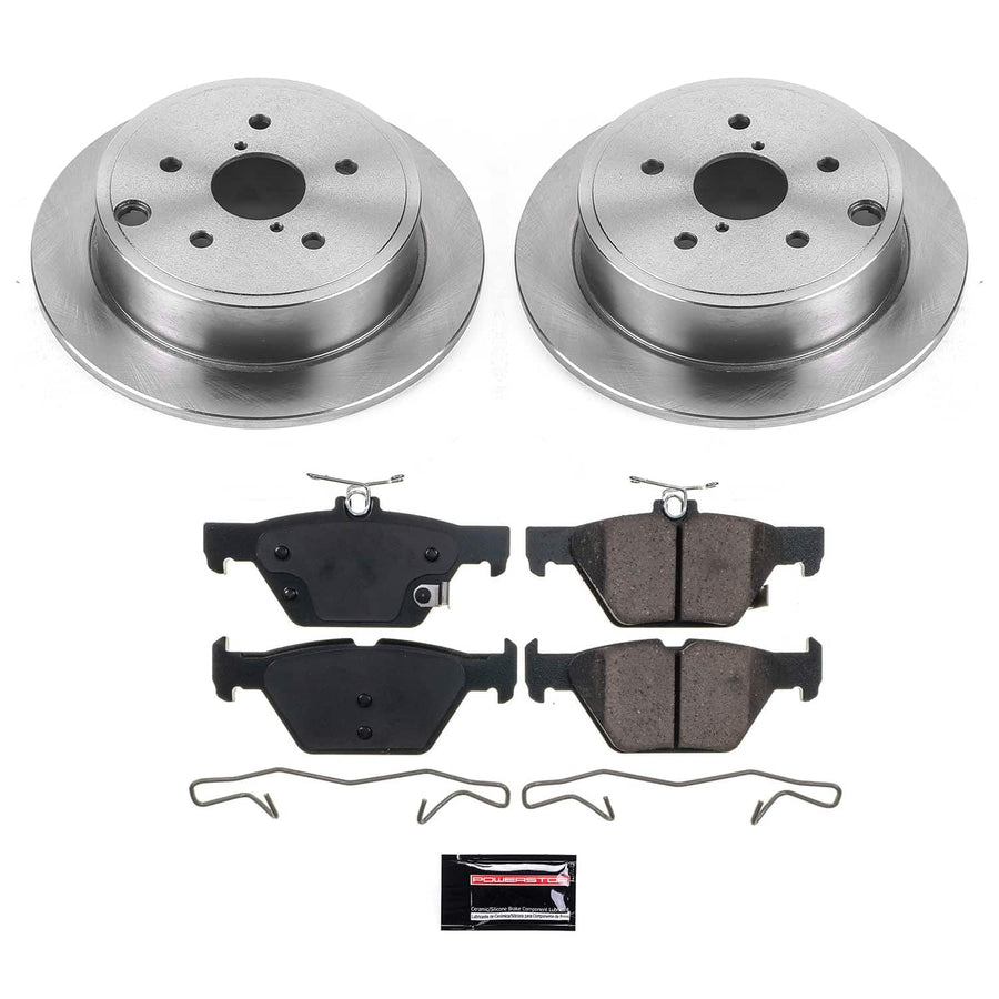 Power Stop KOE9014 Rear Brake Pad and Rotor Stock Replacement Brake Kit Autospecialty