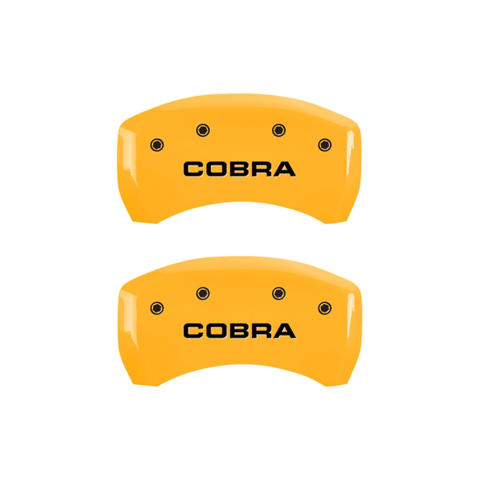 MGP Caliper Covers Yellow 10010RCOBYL Caliper Cover (Rear set 2, Engraved Rear: Cobra, Yellow powder coat finish, black characters)