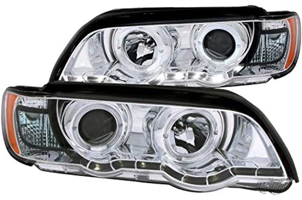 Projector Headlight Set ANZO USA w/LED Halo-Chrome 121397