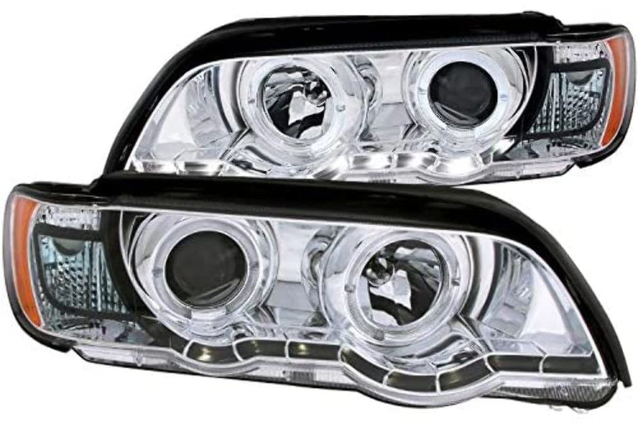 Projector Headlight Set ANZO USA w/LED Halo-Chrome 121397