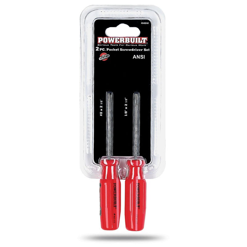 2 pc Powerbuilt Pocket Screwdriver Set 646048