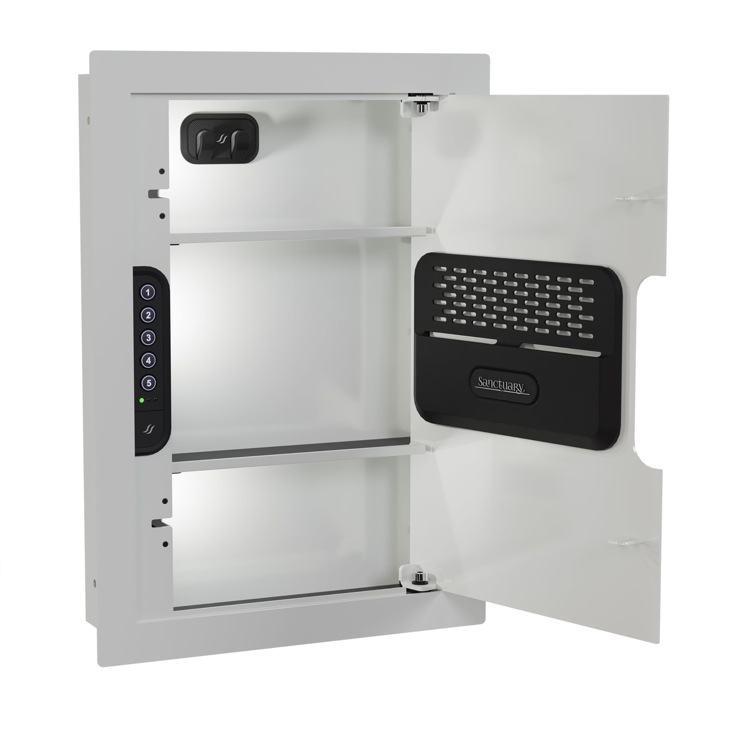 In-Wall Sanctuary Vault with Electronic Lock, Matte White